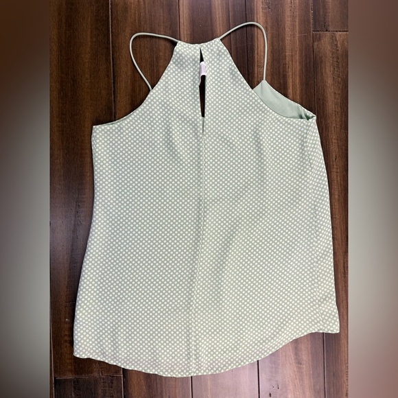 Express size S Mint Green Halter Tank Top V Neck Polka Dot - Picture 7 of 10